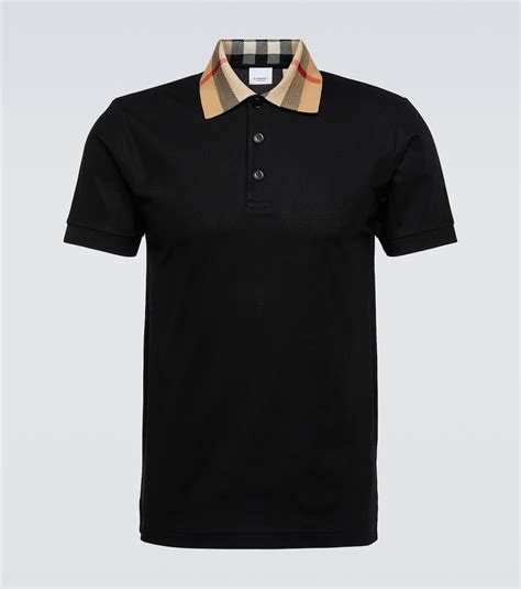 burberry polo black|burberry polo shirts men's black.